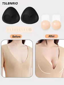 18-Piece Bra Pad Set, Invisible Filling Magic Bra Pads, Swimsuit Bra Stickers, Petal Bikini Bra Padding, Thickened Breast Lift Pads