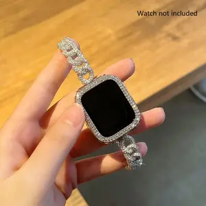 Rhinestone Decor Watch Band (Band Only), 1 Count Fashionable Watch Band for Women & Girls, Wearable Accessories Compatible with Apple Watch Series 9/8/7/6/5/4/3/2/1/SE