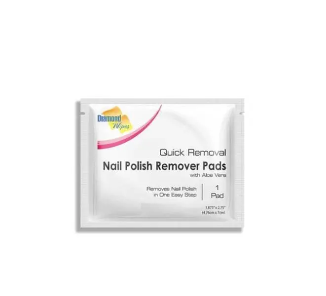 Diamond Wipes Nail Polish Remover Pads with Aloe Vera, 50 Individually Wrapped Acetone Wipes - 50 Count
