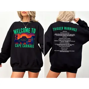 Officially Licensed Tourist Season Brynne Weaver 2-Sided Sweatshirt and Hoodie, Cape Carnage Trigger Warning Sweatshirt, Smut Gift, Book Sweatshirt, Dark Romance