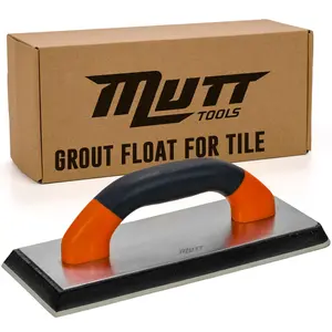 Mutt Tools 9.5” x 4 Inch Professional Grout Float - Non-Stick EVA Grip Smoothing Tool for Tile, Masonry and Drywall - Rubber Grout Float with Ergonomic Handle - Tile Grouting Tools Kit