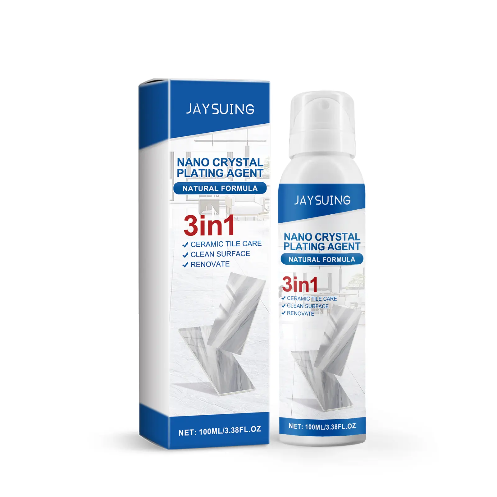 Jaysuing Stone Nano Plating Crystal Spray, Ceramic Tile Stone Repair Scratches Bright Fresh Plating Crystal Spray