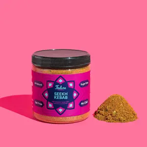 Fadwa Masala Seekh Kebab Spice Mix - 4.5 oz Jar, Salt & Sugar Free, Non-Spicy Authentic Desi Spices for Pakistani & Indian Cooking, Curry, Garam Masala - No Artificial Ingredients - Gluten Free