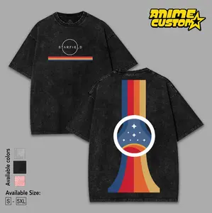 Retro Vintage Starfield Washed Cotton T-Shirt, Space RPG Game Graphic Tee, Sci-Fi Explorer Aesthetic, Alt Y2K Streetwear, Gift for Gamers