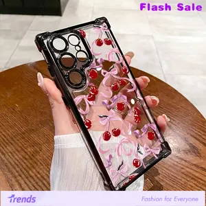 Bow Cherry for Samsung Phone Covers S25/S24 Plus/S24 Ultra/S24 Fe/Samsung S23/Samsung S23+/Samsung S23 Ultra/A53/A54/53 Stylish High-Quality Protective Mobile Phone Case NOTE20/NOTE20 Ultra/A34/A35/A55 Protector Cellphone