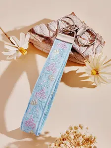 Floral Pattern Keychain, Fashionable Keychain for Women & Girls, Trendy All-match & Exquisite Keychain for Birthday Gift, Keychain Wristlet, Keychain for Bags