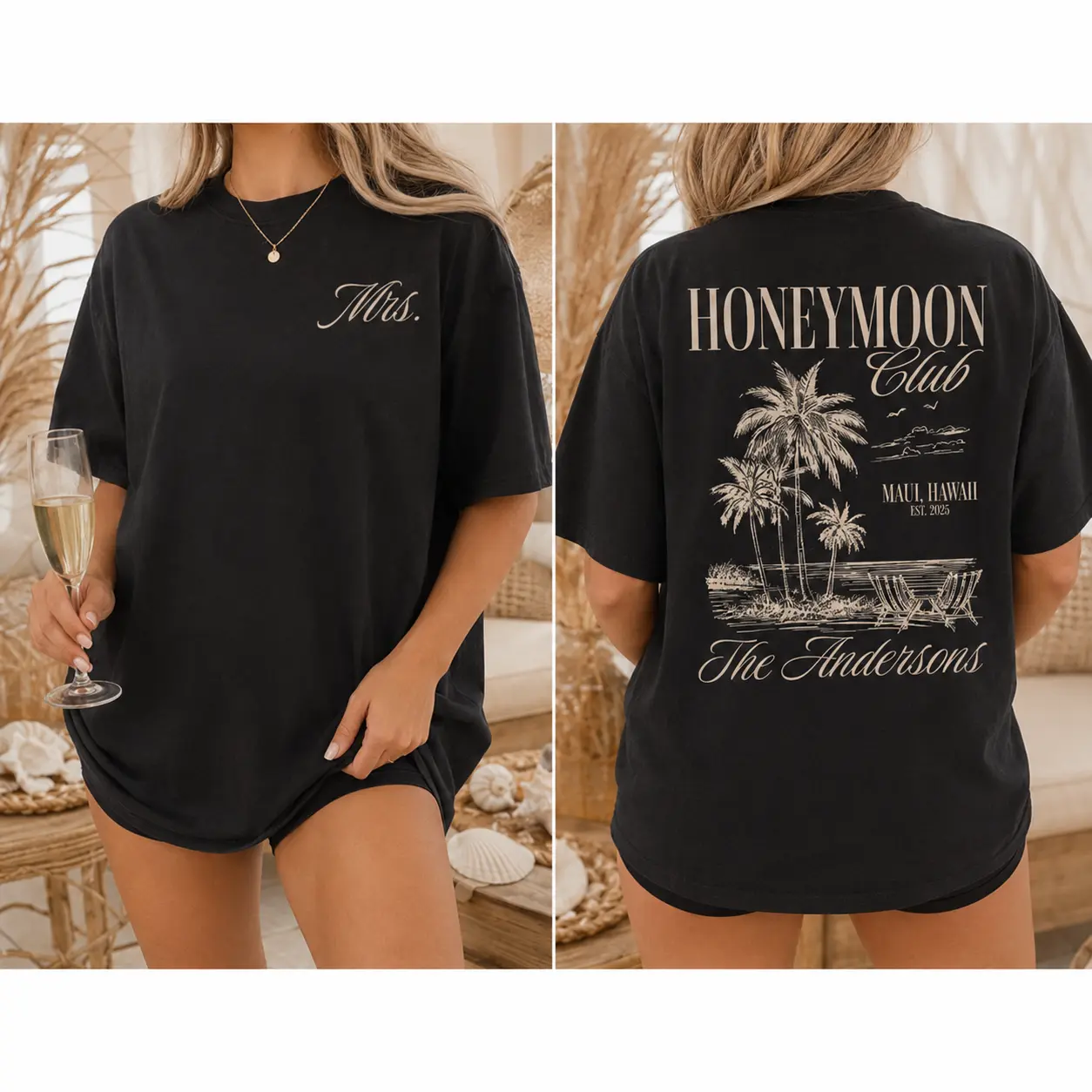 Honeymoon Club Shirt, Custom Mr And Mrs Shirts, Newlywed Wedding Shirt, Just Married Shirt, Wife And Husband Shirt