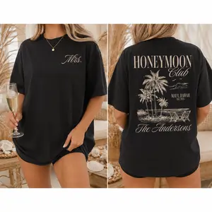 Honeymoon Club Shirt, Custom Mr And Mrs Shirts, Newlywed Wedding Shirt, Just Married Shirt, Wife And Husband Shirt