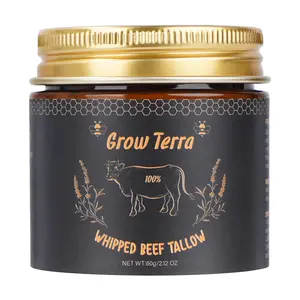 Grow Terra Whipped Grass-Fed Beef Tallow Raw Honey Balm - 2.12 Oz,  Moisturizing Cream for Soft, Smooth Skin - Handmade All-Natural Moisturizer - Lavender, comfort, moisture boost cream  [Summervibes]