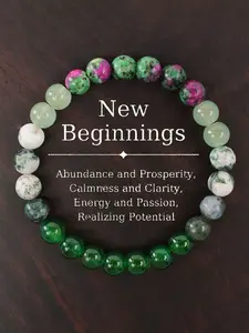 Handmade Colorblock Crystal Bead Bracelet, Crystal Beaded Unisex Fashion Accessory, Perfect Gift for Meditation and Energy Healing