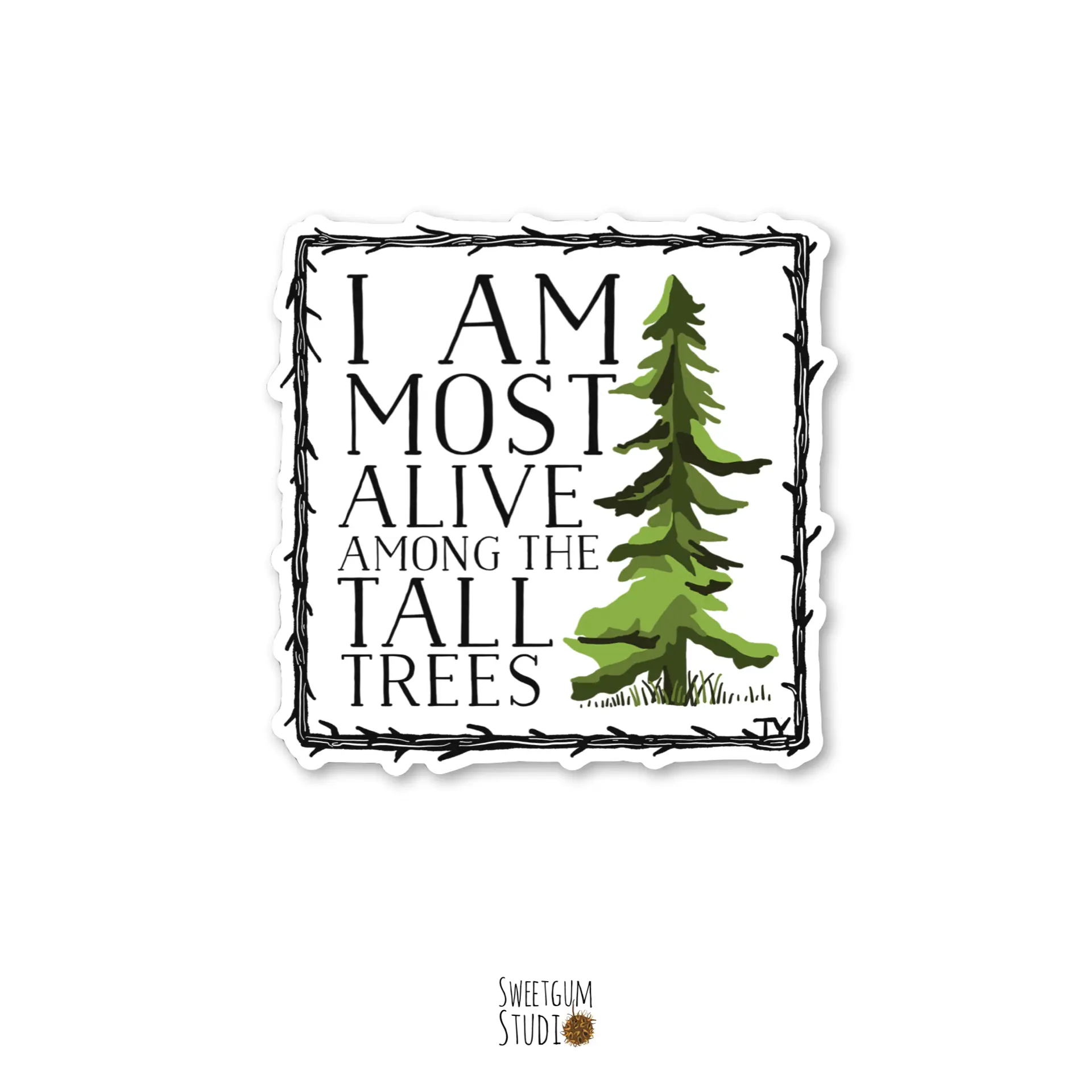 Tall Trees Die Cut Sticker