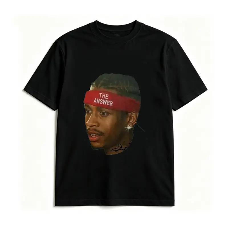 Iverson "The Answer" Vintage Graphic T-Shirt, Retro Basketball Legend Bootleg Tee, Unisex Casual Streetwear Short Sleeve Top For Basketball Fans