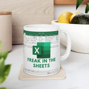 [sale up to 30%] + [ Free ship ] Freak In The Sheets Mug, Excel Coffee Mug, Mug Excel, Cheat Sheet - Birthday Gifts For Accounting Cpa Coworker Colleague Manager Student Coffee