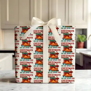 Funny Santa Claus Christmas Wrapping Paper, Naughty Santa Xmas Wrapping Paper, Naughty Adult Rude Humor Gift Wrap, Cheeky Holiday Wrap for Women Men Husband Wife Girls Boys