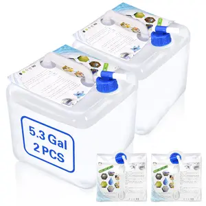 Collapsible Water Container, 2.6/5.3 Gallon Camping Water Storage Jug with Spigot, Foldable Water Container for Outdoor Camping Supplies