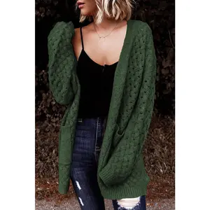 Open Front Woven Cardigan