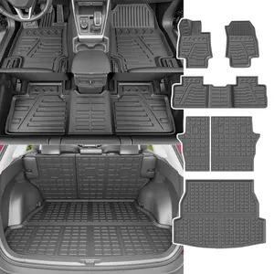Floor Mat Compatible with 2019-2025 Toyota RAV4 Cargo Mat Trunk Mat Replacement for 2019-2025 Toyota RAV4 Accessories(Floor+Trunk+Backrest Mat)