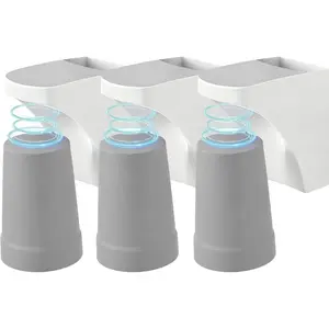 Toothbrush Holder,Toothbrush Holder with Cup,Suspensible Handstand Adsorption Toothbrush Cup Rack,Saving Countertop Organizer(3 Cup