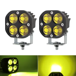 2-Pack 40W 3Inch Yellow Spot Beam LED Pod Light - Bright Off-Road Driving Fog Lights, Waterproof Auxiliary Ditch Lights for Truck, SUV, ATV, Boat, Motorcycle, Pickup, Tractor