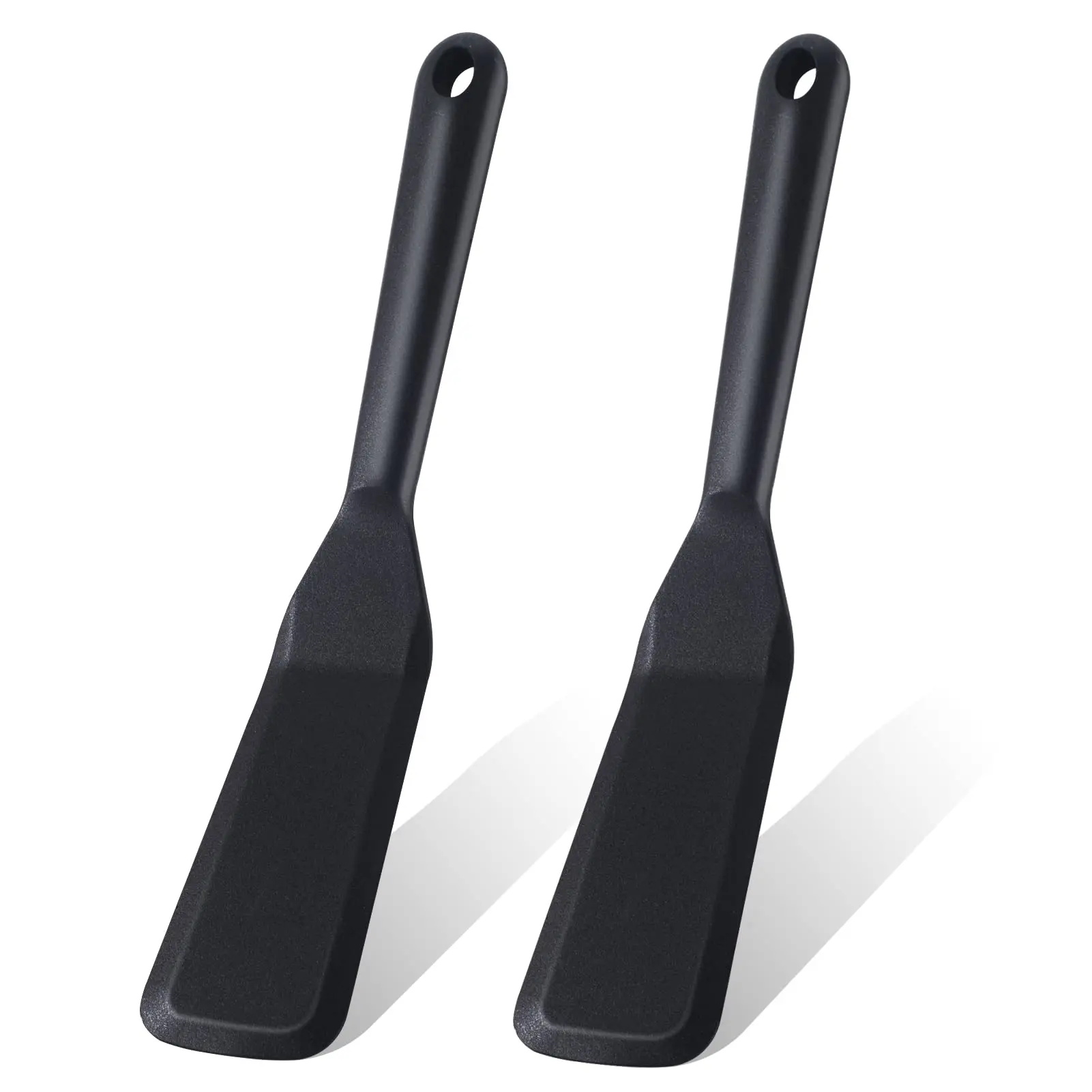 2 Pack Silicone Thin Omelet Turner  Heat Resistant Crepe Spatula For Nonstick Cookware Pancake Egg Cake Pizza Steak Crepes (black)