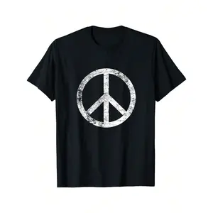 Distressed Peace Sign Retro Vintage Peace Symbol 70's Hippie T-Shirt