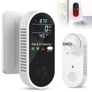 KAKIMENT 4 in 1 C.O Monitor,with Dual Sensor,Plug in with Temperature Humidity Sensor Built-in, Air Safety Monitor with Clear Display Sound & Light for Homes,Kitchens,Apartments,RVs