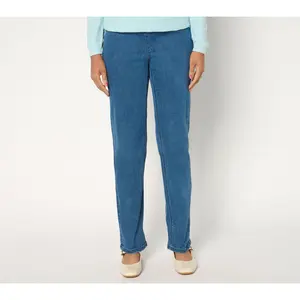 Denim & Co. Regular Indigo Signature Perfect Flex Strght Leg Jean