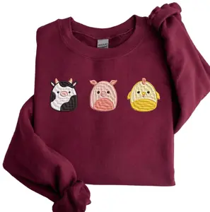 Gildan Squish Mellow Custom Embroidered Sweatshirt Unisex Crewneck Polyester Cotton Comfy Sweater Women's Check Fitted Hoodie Lightweight Loose Fit