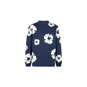 Long Sleeve Cotton Wreath Tee "Navy" DT056