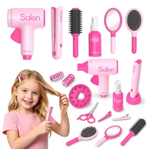 Role-Play Haircut Set, Realistic Hair Dryer, Toy Comb, Soft Plastic Scissors, Parent-Child Interactive Game, Ideal Birthday Gift for 3-Year-Olds
