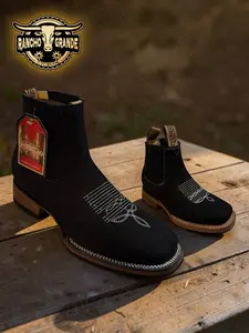 Botines Para Hombre Piel Genuina Nobuck / Ankle Boots Genuine Leather Suede