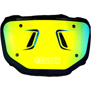 Battle Sports Prism Chrome Protective Football Back Plate - Gold/Blue