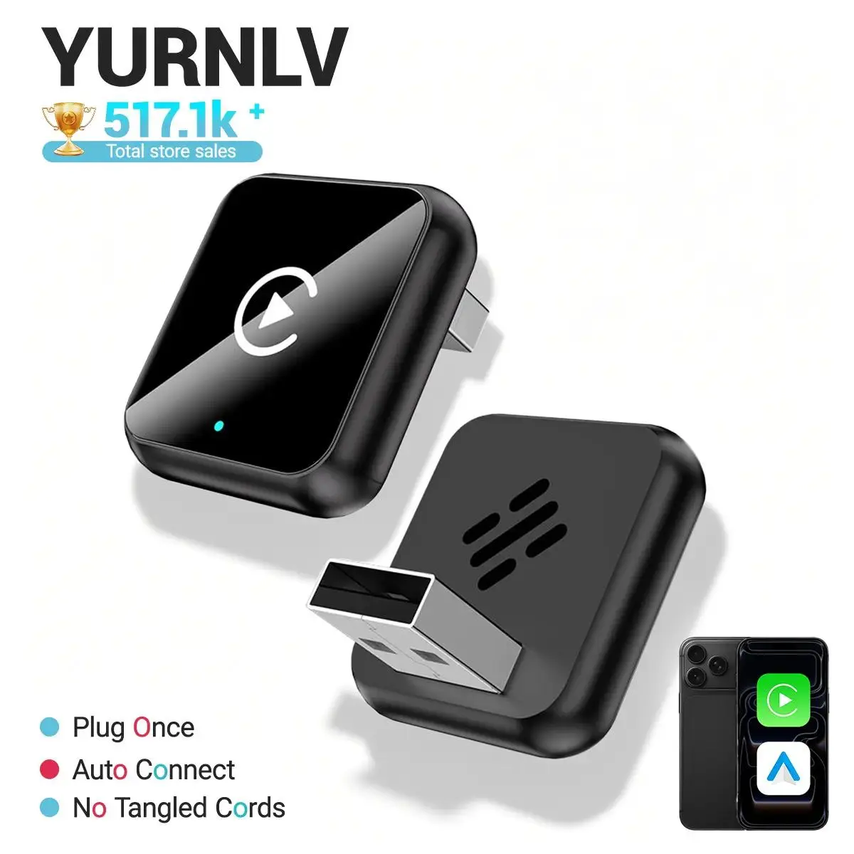 [Say Goodbye to Wires] 2026 Wireless CarPlay & Android Auto Adapter | 2-in-1 Smart Car Dongle | Seamless Auto-Connect for Hands-Free Calling