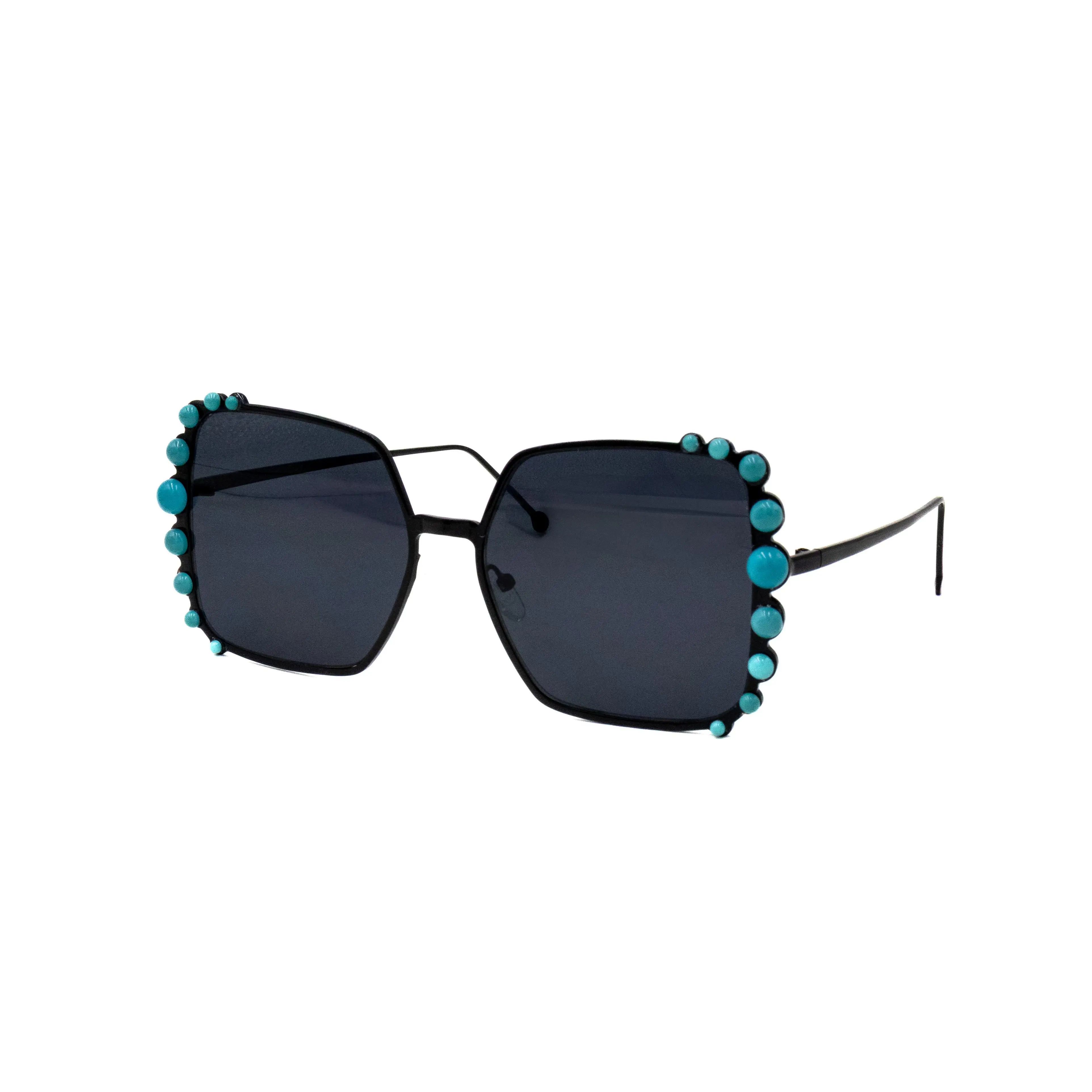 Faux Turquoise Oversize Sunglasses