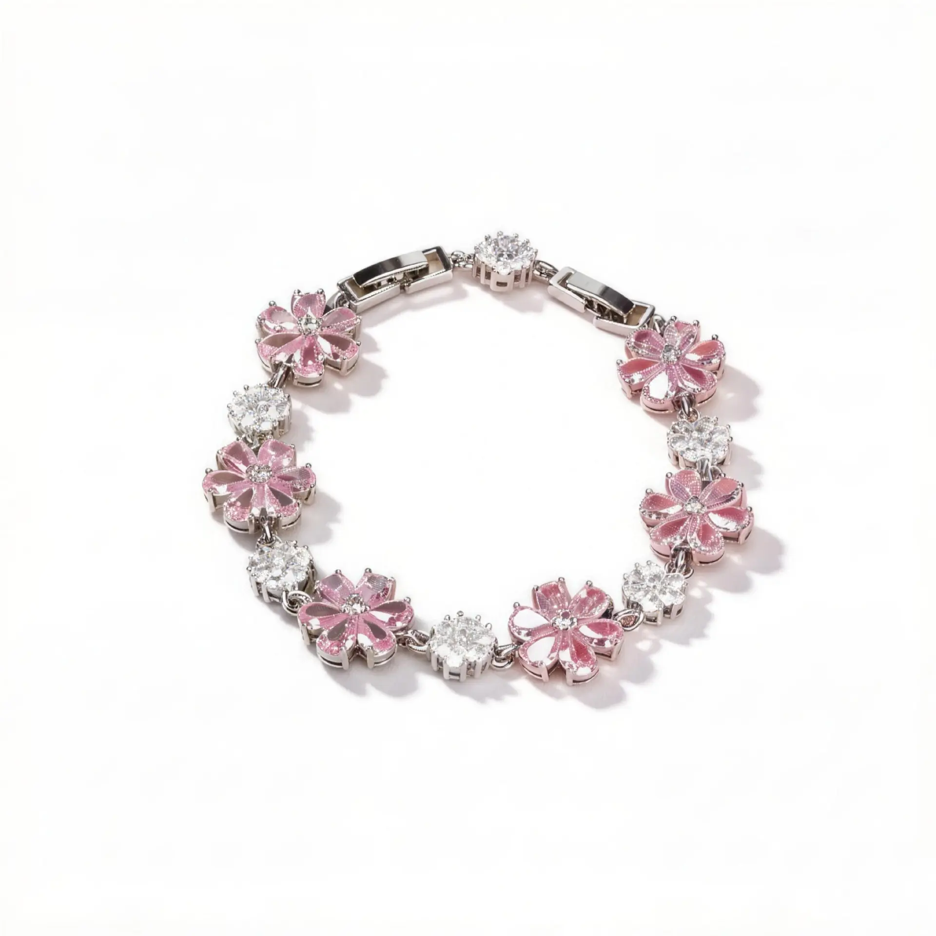 Pink floral bracelet