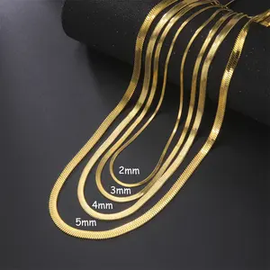 JEWEL-LUX - Skyrim Stainless Steel Snake Chain Necklace for Women Men Gold Color Herringbone Choker Neck Chains 2026 Trend Jewelry Gift Hot