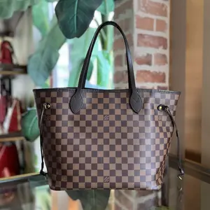 Pre-owned Louis Vuitton canvas Shoulder Bags Neverfull MM Damier Ebene Tote
