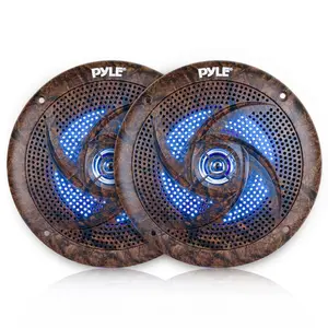 6.5" Marine Speakers Waterproof 240W LED Lights Camo Style