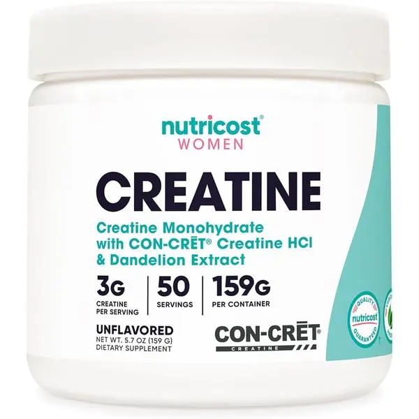 Nutricost Creatine Monohydrate Powder for Women, Micronized, Unflavored, 50 Servings - Vegetarian, Non-GMO, Gluten Free