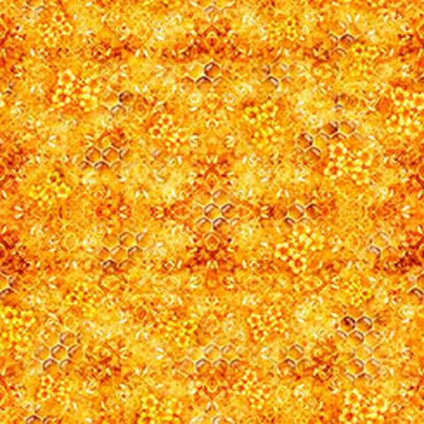 Fabric QT Tangerine Honeycomb Buzz Buzz Buzz by the Quarter Yard 31705-O