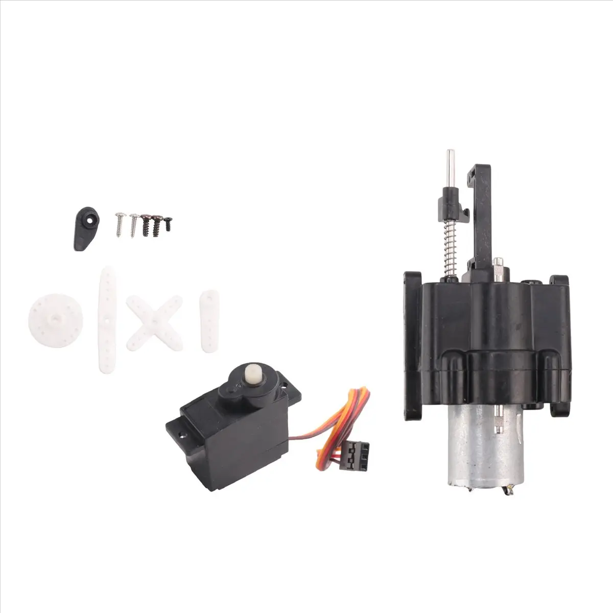 Compact Speed Change Gear Box 1* Accessories Set for WPL B-1, B-24, B-16, C-24 1/16 4WD, 6WD RC Car Crawler - Black + Silver Composite Material RC Car Part with 10Km/H-30Km/H Speed Range