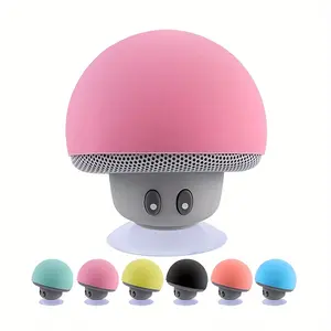 1pc Mini Cartoon Mushroom Head Portable Wireless Speaker, Smartphone Stand Function, Small Delicate Fall-Proof Design, Strong Suction Cup, Audios Surround Sound, Ideal Gift for Phones & Electronics Enthusiasts