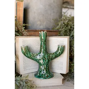 Stoneware Flower Stem Candelabra