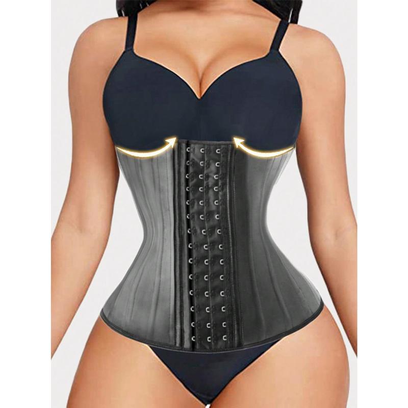 1pc Latex Curves 25 Steel Bone Waist Trainer Belt Corset Firm Control Body Shaper Cincher  Underbust Hourglass Sports Girdle Fajas Womenswear Everyday Compression holiday shape wear sale tummy solid color  top rear open bust shapewear set high stretch