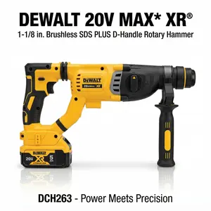 DEWALT DCH263 Brushless Rotary Hammer 20V for Concrete Wood Metal Drilling Applications Cordless Electric Hammer Tool