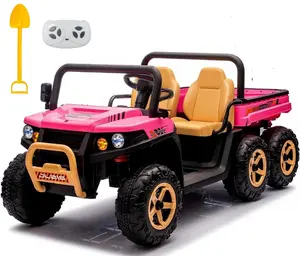 24V Kids Electric Car - 4x35W Motors Power,24V 7AH,2-5MPH Speeds,Automatic Truck Bed,Parent Remote,Music Player,Immersive Driving Features,Electric Kids car-Pink