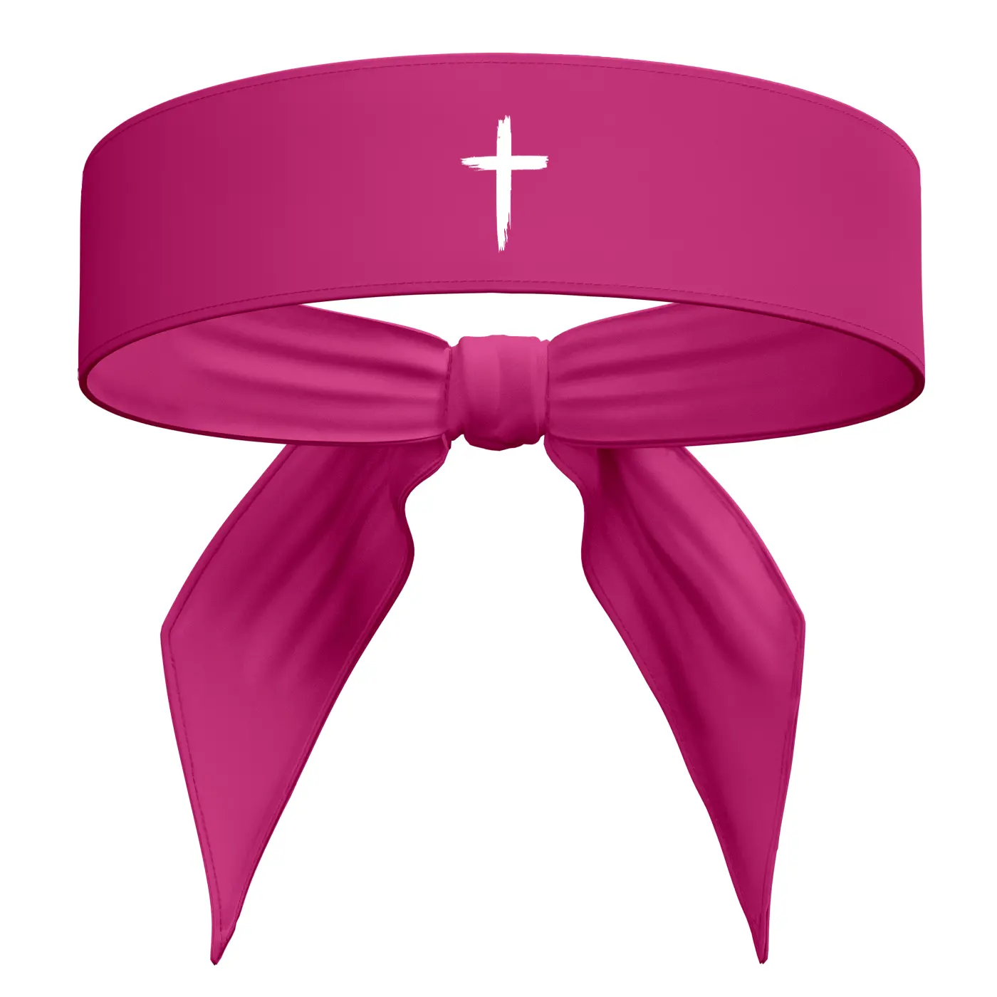 Cross Sports Head Tie Headband Sweat Fitness Black White - Pink - Christian Jesus God Scripture Bible Verse Faith Inspirational Men's Women's Kids Sweatband Head Band Sweat Band