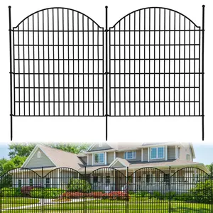 Decorative Garden Fence,15 Panels No Dig Decorative Fence for Outdoor,Yard, Patio,32 in(H) X 36 ft(L) Animal Barrier Rustproof Metal Wire Panel,Temporary Dog Fence- Curved