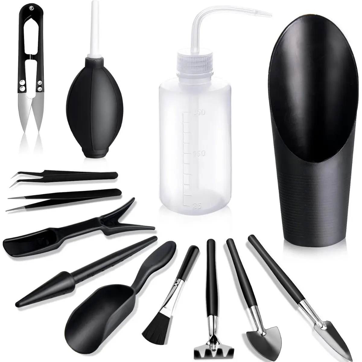 13 piece mini garden tool set, gardening transplant tool combination, suitable for small plants, herbs, and seedlings, All-In-One Tools Set