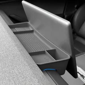 Premium silicone dashboard storage tray for Tesla Model 3 Highland (2024-2025) and Model Y Juniper (2025) - ETC card slot storage box with tissue box holder, rear screen protection design, durable car interior accessory, flexible installation, stylish org